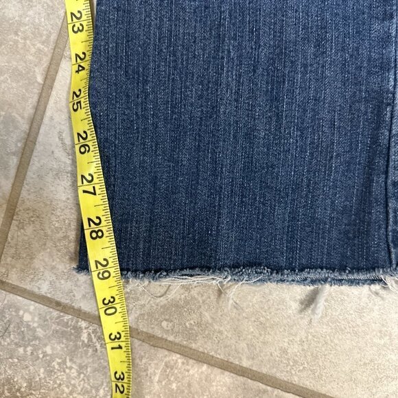 Rich Girl Women's Blue Raw Hem Jeans With Bling On Back Pocket Size 9 - Picture 5 of 12